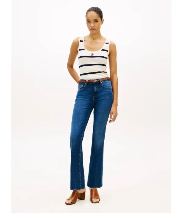 Топ slim fit Tommy Hilfiger, экрю — фото 2