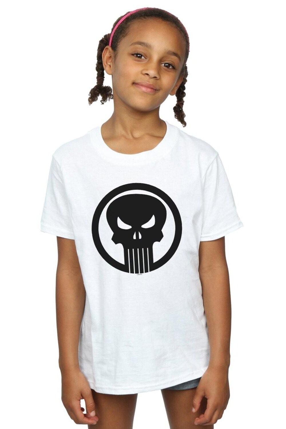 

Хлопковая футболка Punisher Skull Circle Marvel, белый