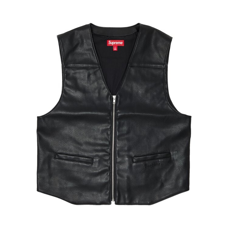

Жилет Supreme x Toy Machine Faux Leather Vest, черный
