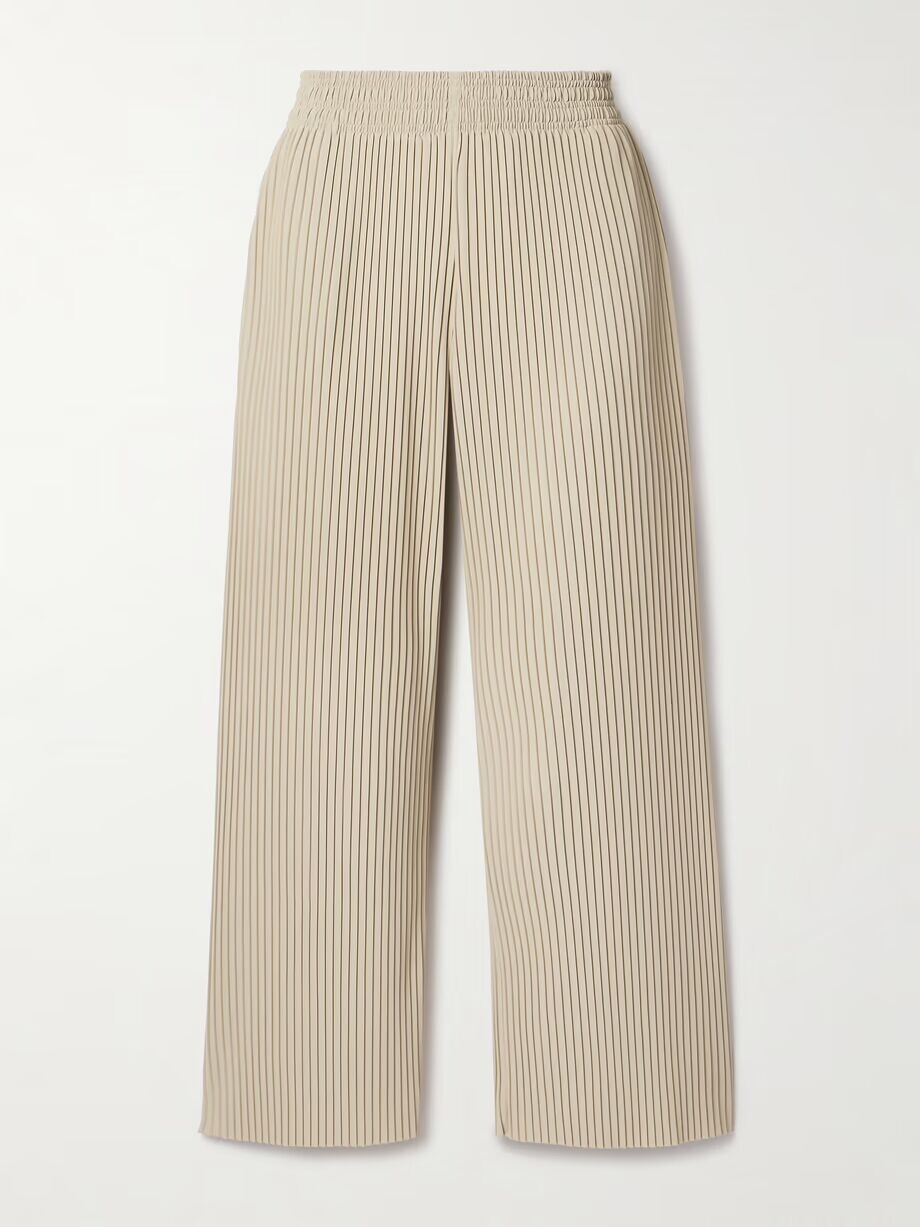 

Leisure Rolanda укороченные широкие брюки из плиссированного крепа Max Mara, бежевый