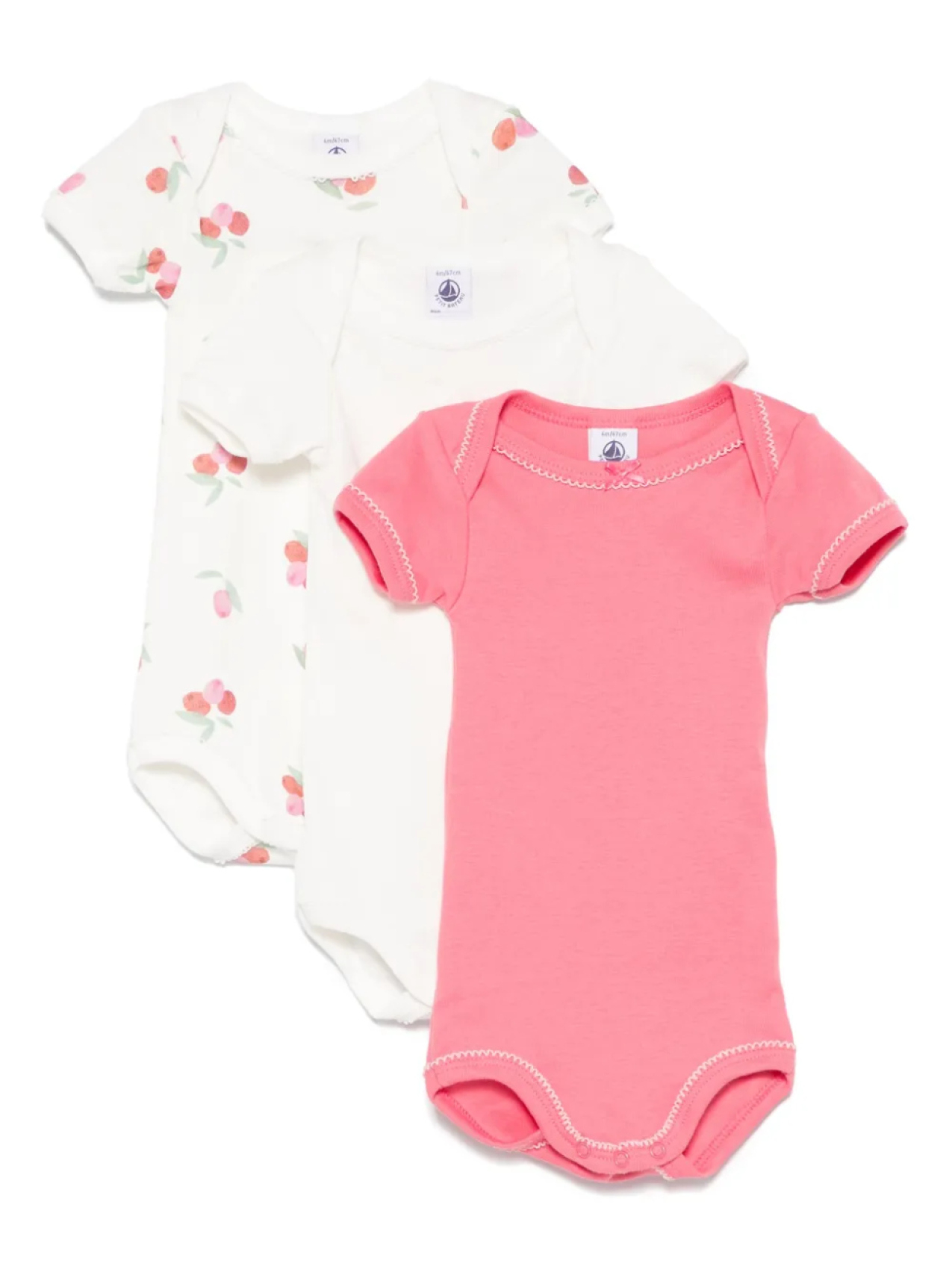 

Хлопковые боди (упаковка из трех штук) Petit Bateau, белый