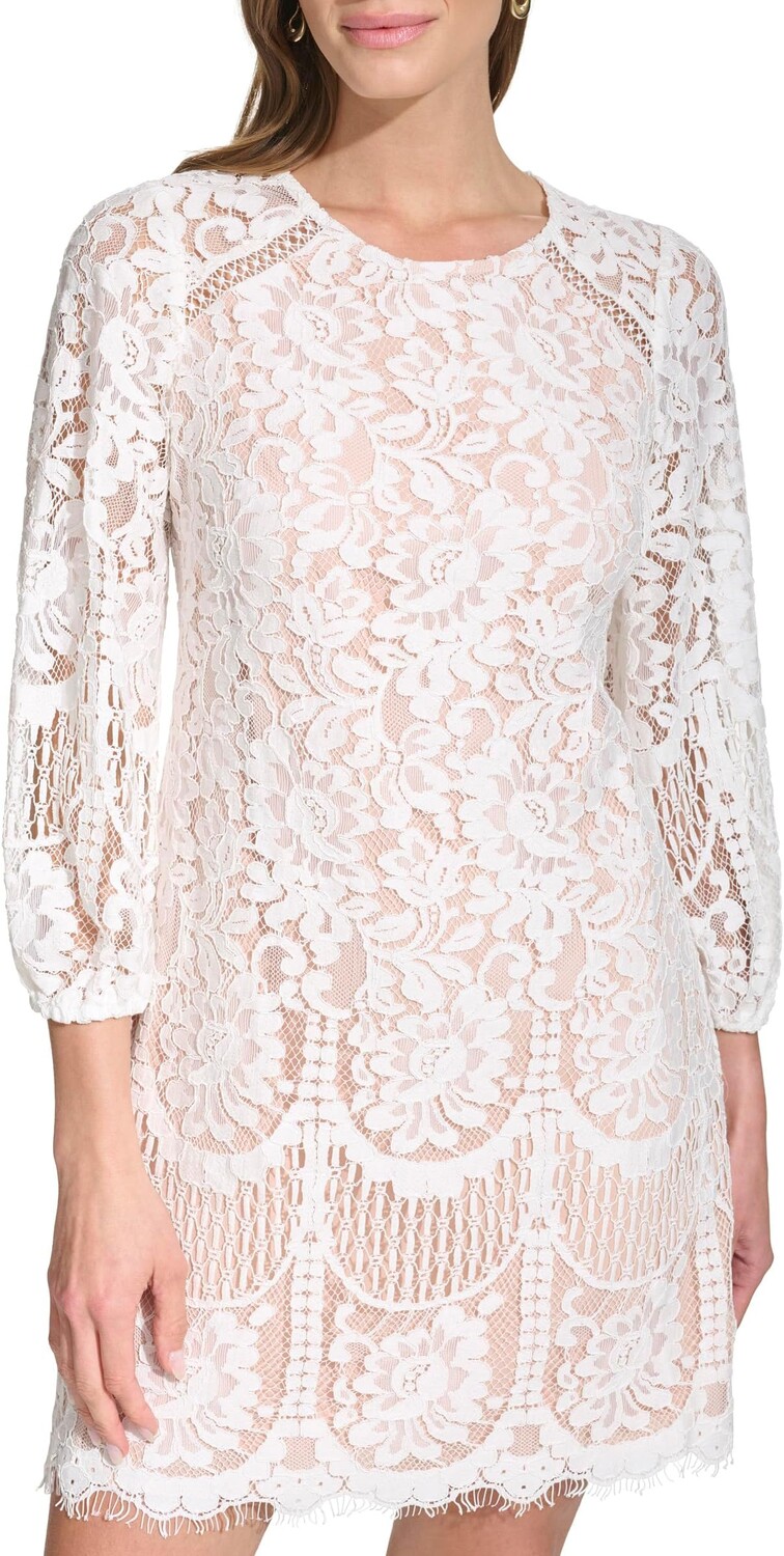 

Платье Vince Camuto Lace Blouson Sleeve Shift Dress, цвет Ivory/Blush