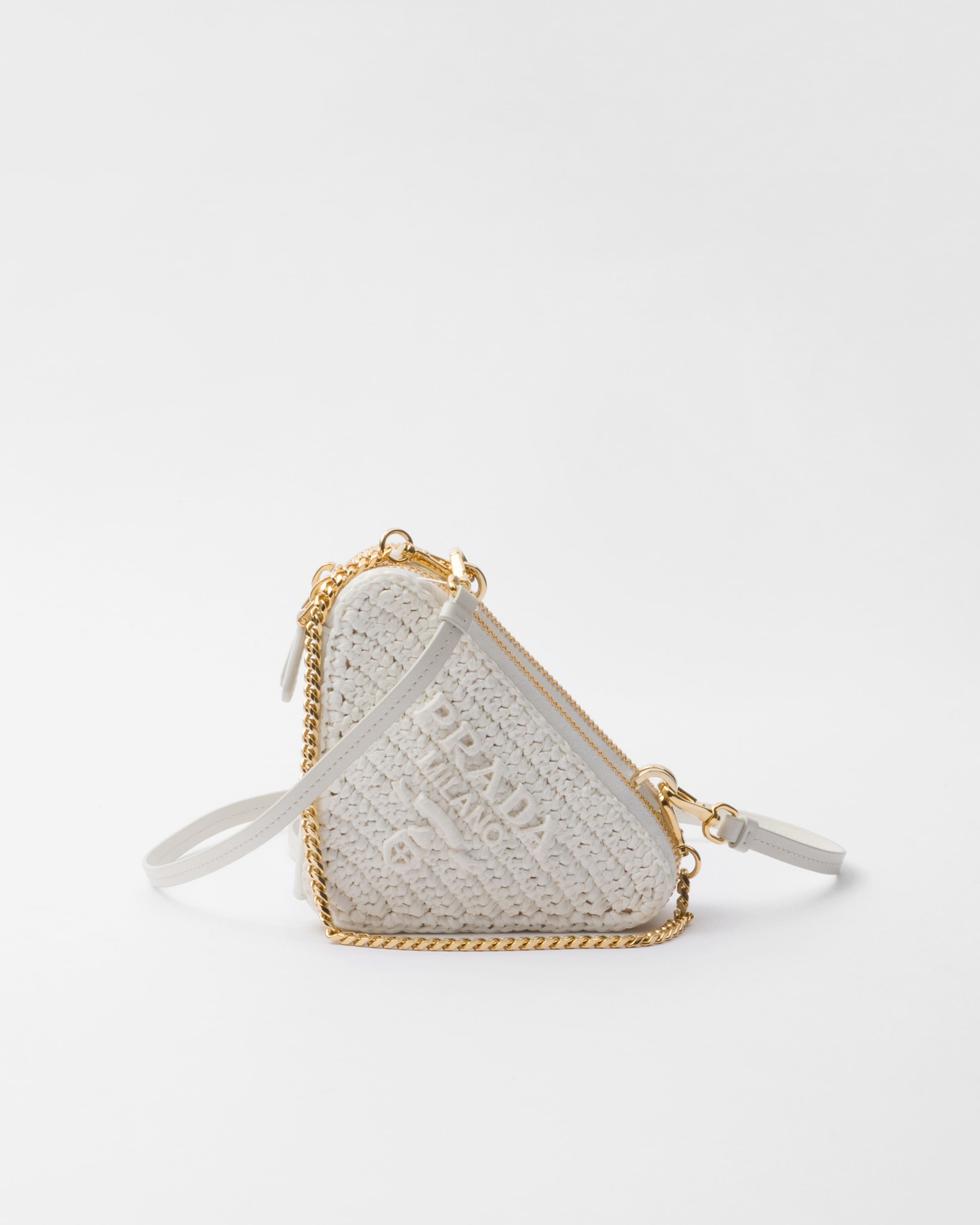 

Вязаный мини-мешочек Prada, белый