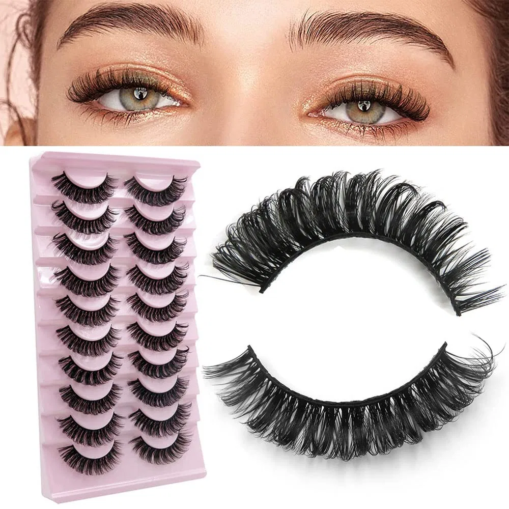 Набор из 10 пар накладных ресниц «Russian Strip Lashes» Zdhsoy, Black