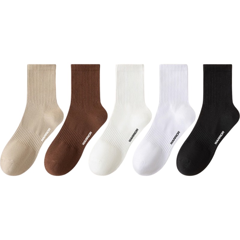 

Мужские носки Mid Calf WARRIOR, [5 pack]хаки 1+coffee 1+milk белый 1+белый 1+черный 1