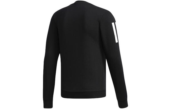 Толстовка adidas neo Athleisure Casual Sports Knit Round Neck Pullover Black, черный — фото 2