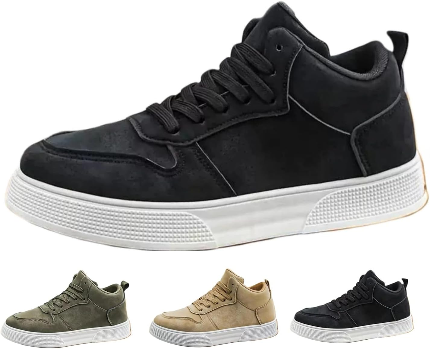 

Мужские и женские высокие кроссовки с модной массивной подошвой, противоскользящие, для повседневной ходьбы и катания на скейтборде Macefil, черный