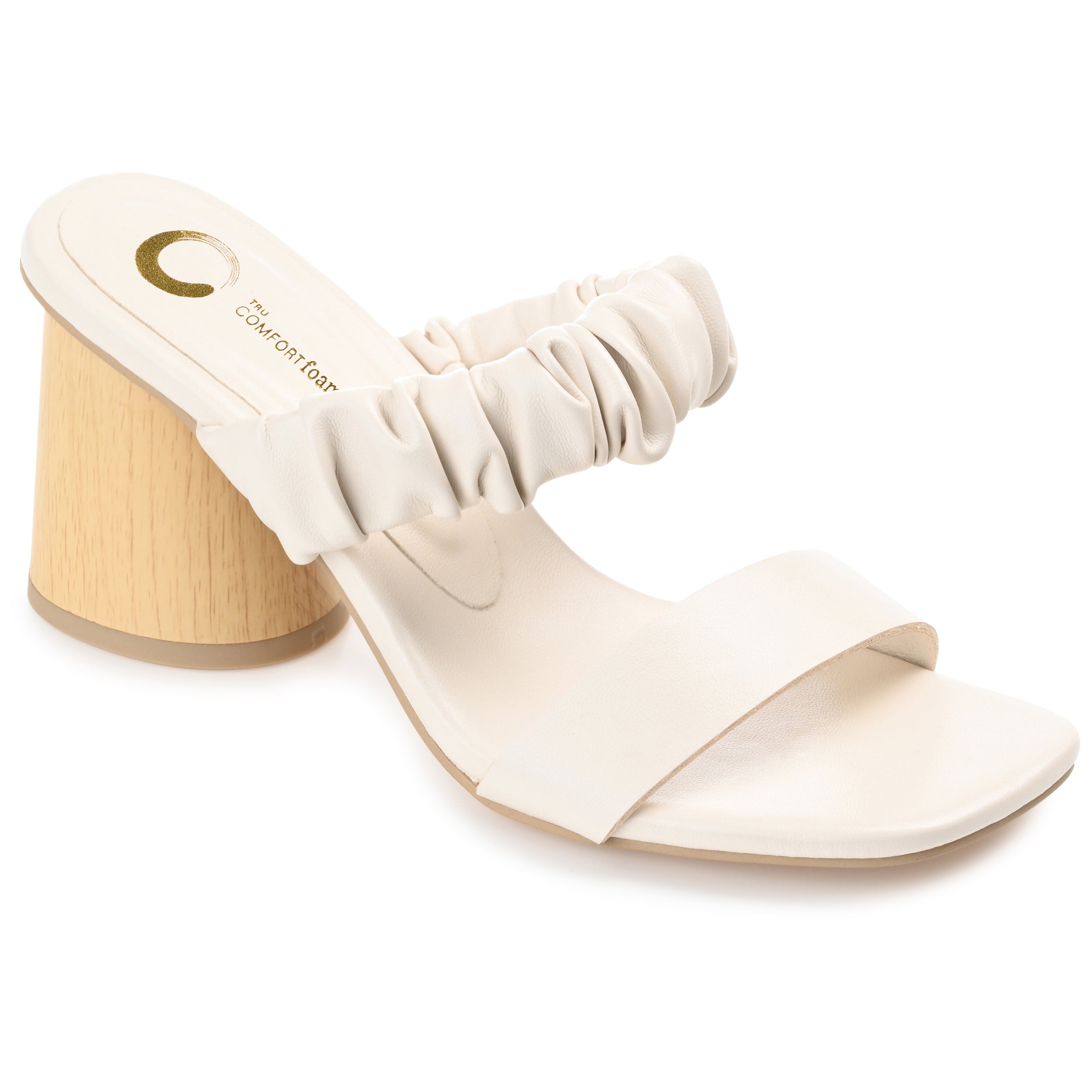 Женские босоножки из коллекции Journee Fayth Tru Comfort Foam с открытым квадратным носком и блочным каблуком, белый