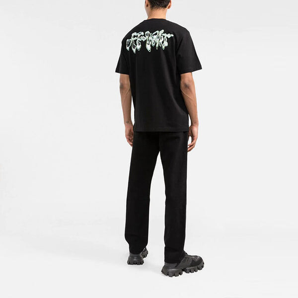 Футболка men's ss22 chest classic arrow alphabet printing short sleeve black t-shirt Off-White, мультиколор — фото 2