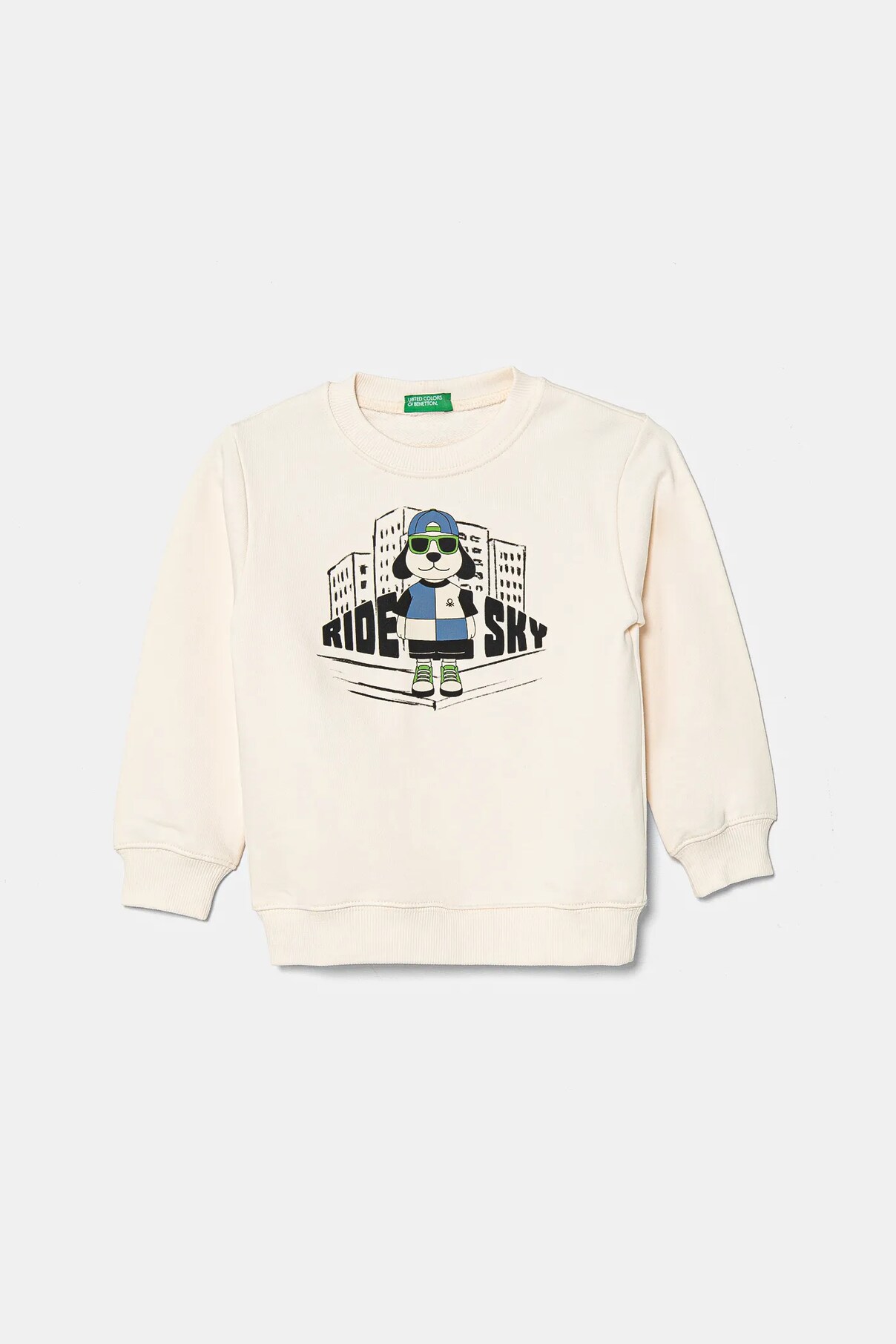 

Детская хлопковая толстовка United Colors Of Benetton, бежевый
