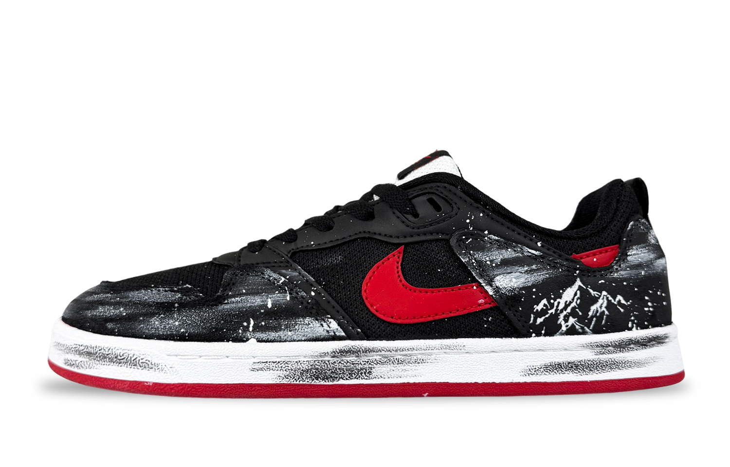

Nike SB Alleyoop Snowfall устойчивые к истиранию низкие детские скейтбординг кроссовки Black Red для подростков