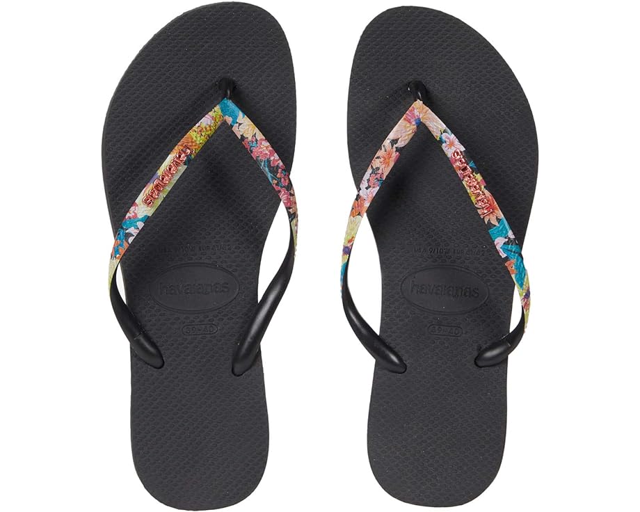 

Сандалии Havaianas Slim Tropical Straps Flip Flop Sandal, цвет Black/Black