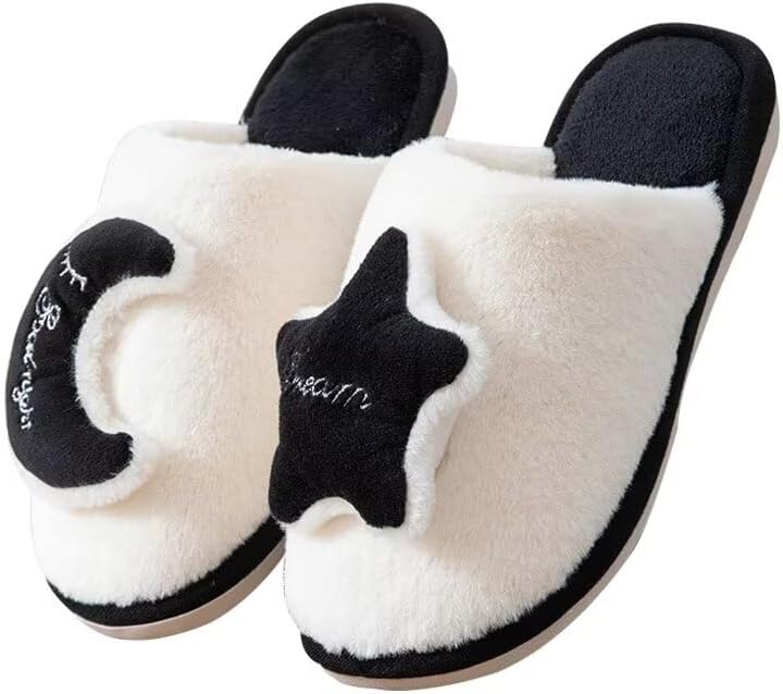 

Женские и мужские милые мультяшные теплые хлопковые тапочки Zonkacen для зимнего использования дома и в спальне, черный