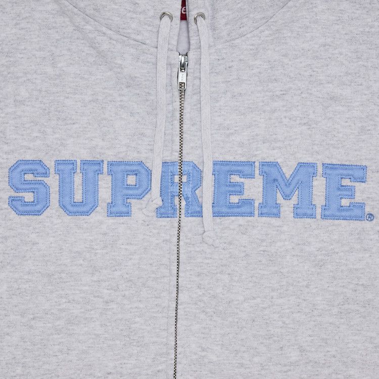 Толстовка Supreme Collegiate Appliqué Zip Up Hooded Sweatshirt, Ash Grey — фото 2