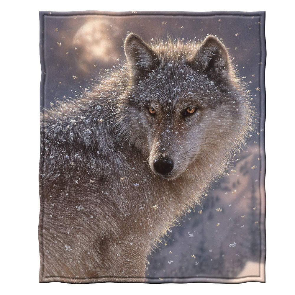 

Флисовое одеяло Lone Wolf для кровати, флисовое покрывало размера Queen Size 75 x 90 дюймов Dawhud Direct, цвет Lone Wolf