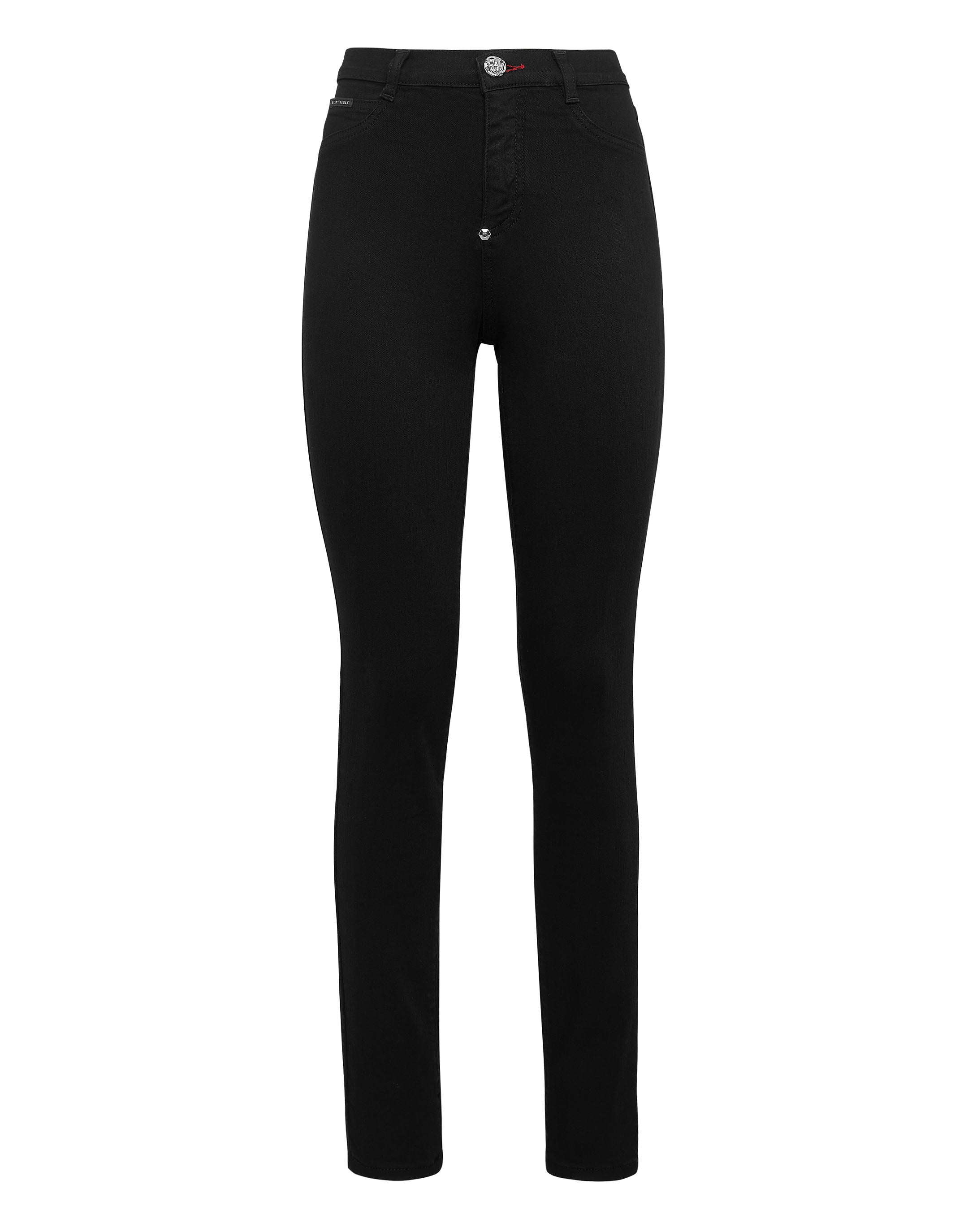 

Джинсовые джеггинсы с высокой талией PHILIPP PLEIN, цвет blackout
