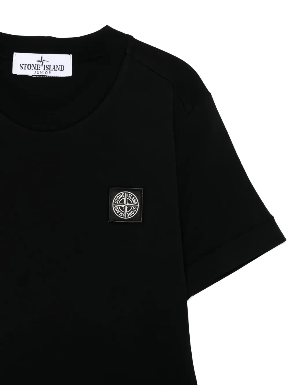 Футболка с нашивкой Stone Island Junior, черный — фото 3