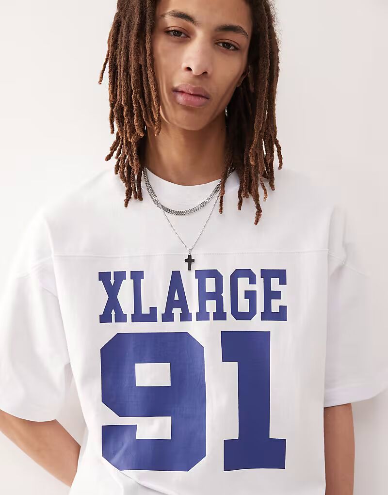 

Футболка XLARGE с крупным логотипом и принтом номера 91 белого цвета