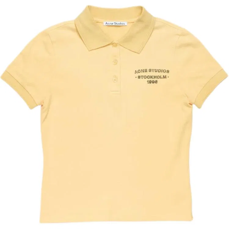 Поло женское тепло-желтое с воротником поло прямого кроя Acne Studios, Warm Yellow