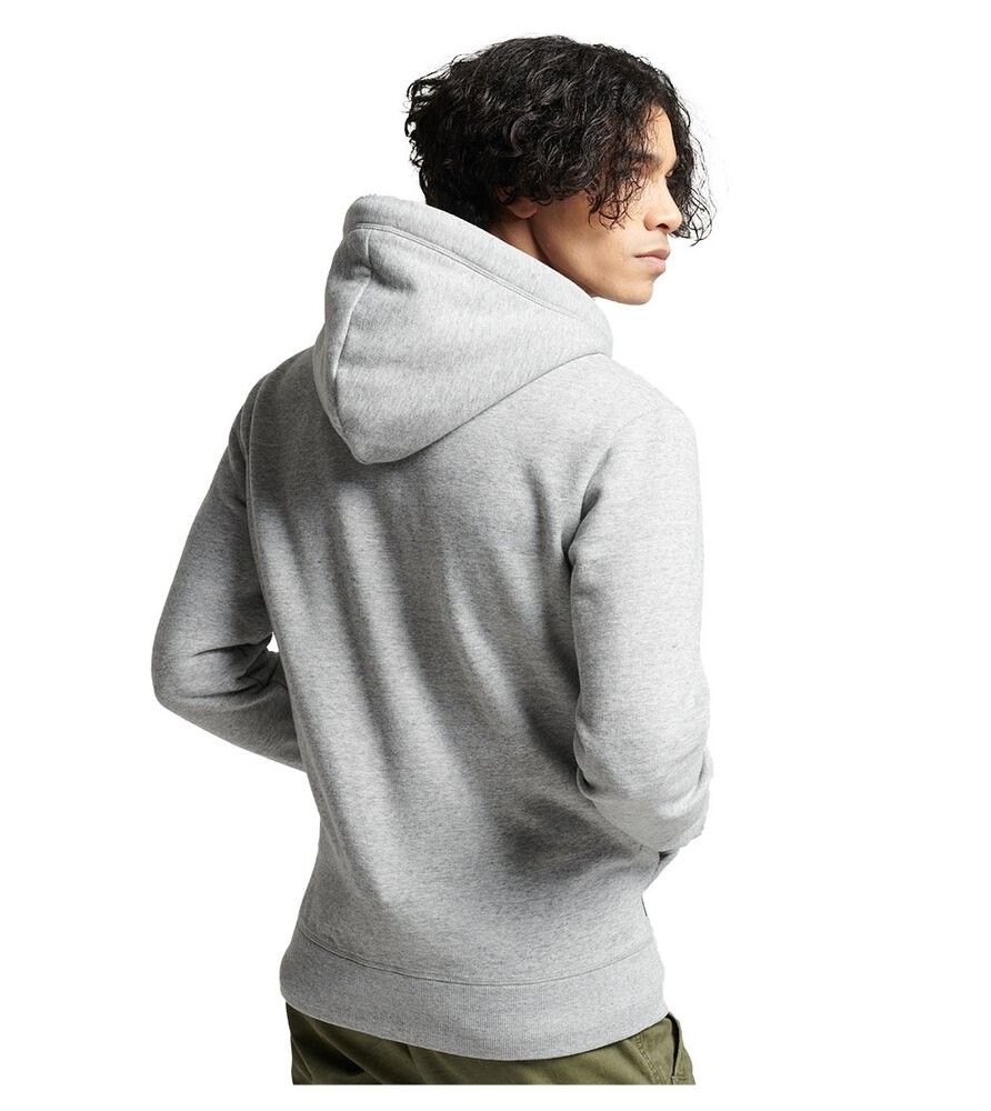 Толстовка Superdry Vintage Logo Emb Hood Full Zip, серый — фото 2