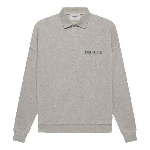 

Рубашка fw21 long sleeve polo shirt 'heather oatmeal' Fear Of God Essentials, серый