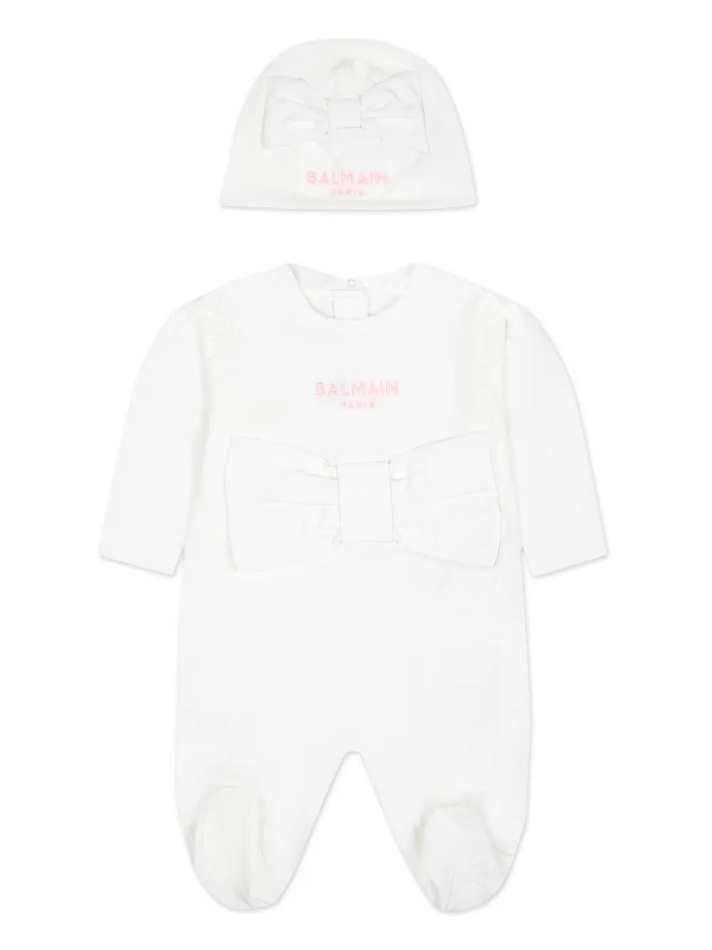 

Комплект для новорожденного с вышитым логотипом Balmain Kids, белый