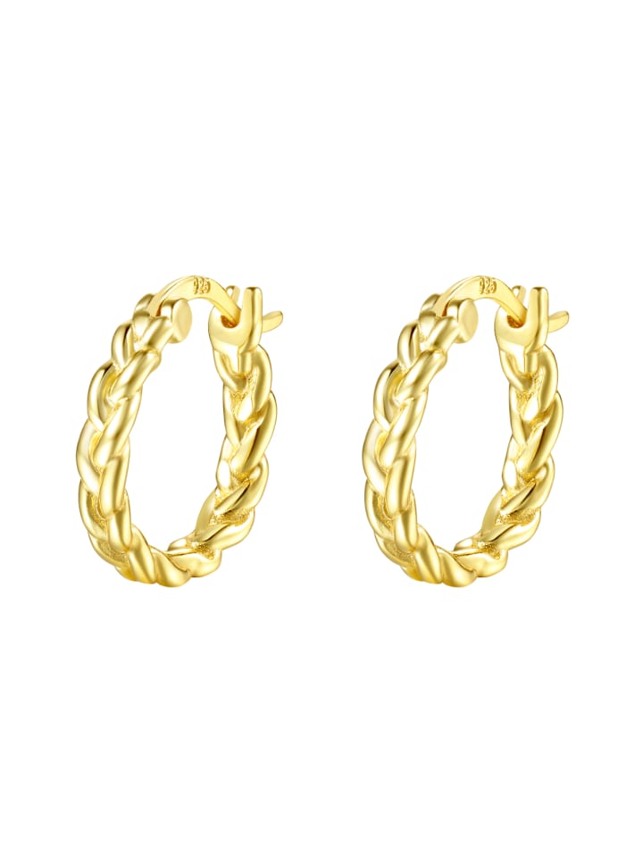 

Hey Happiness Позолоченные серьги, плетеные, из серебра 925 пробы с золотым покрытием - (диаметр) 1,7 см