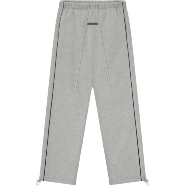 

Спортивные брюки из флиса свободного кроя с кантом, коллекция FW25, цвет «бетонный меланж», повседневные брюки для мужчин Fear Of God Essentials, concrete heather/светлый lime