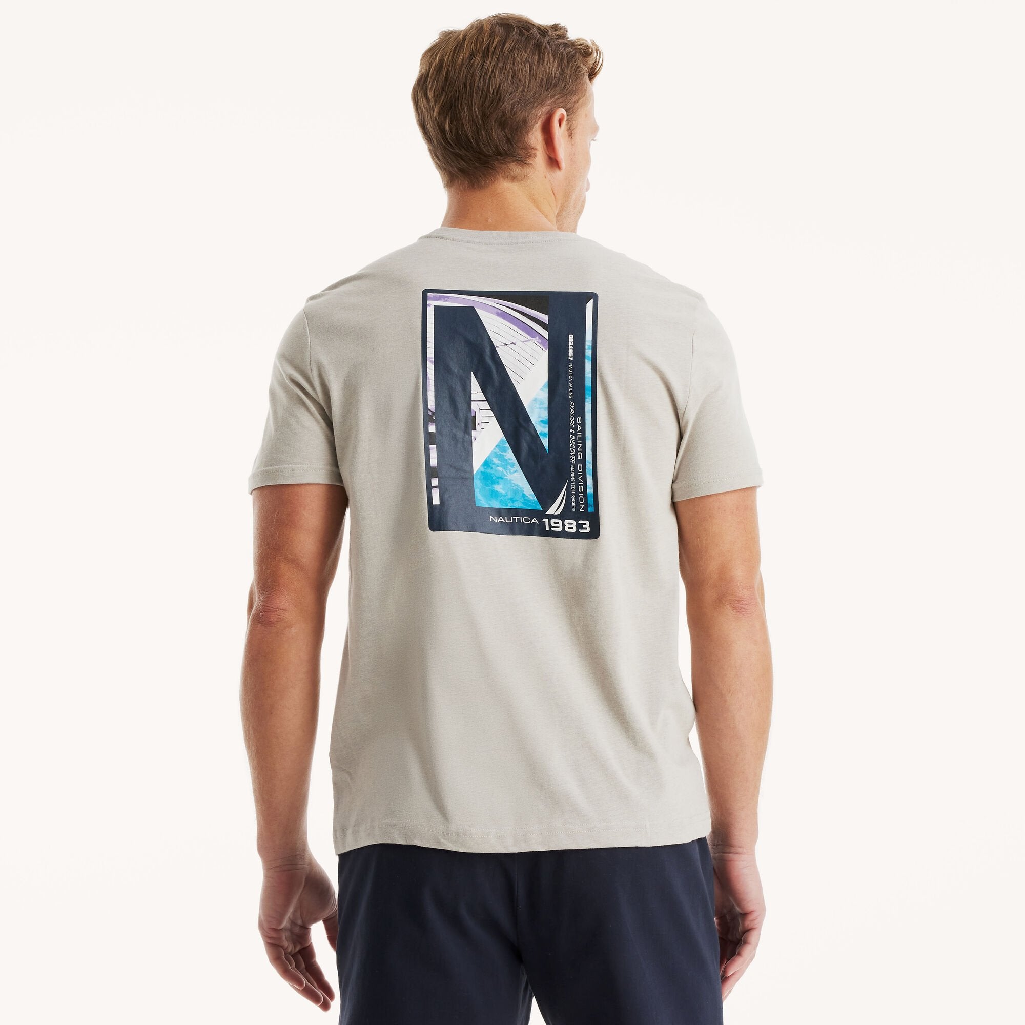 

Футболка с рисунком Nautica Mens N-83, цвет grey heather