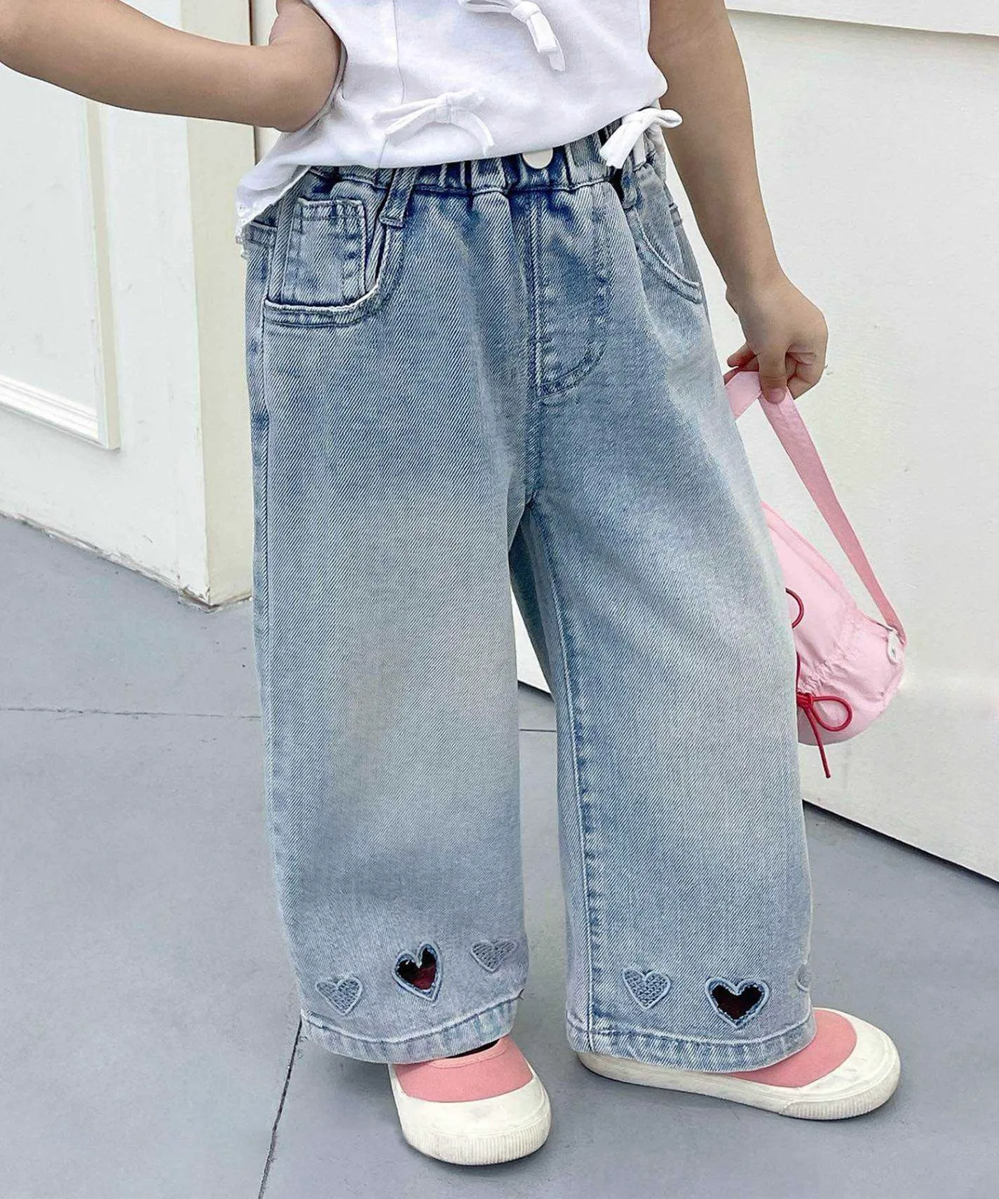 Джинсовые брюки с вышивкой Aimoha Kids, blue — фото 3