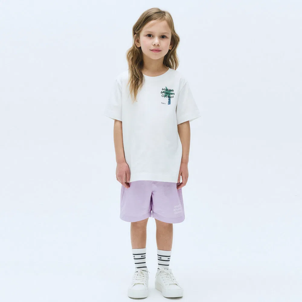 Детский комплект Marithé Kids из футболки и тканых шорт, белый