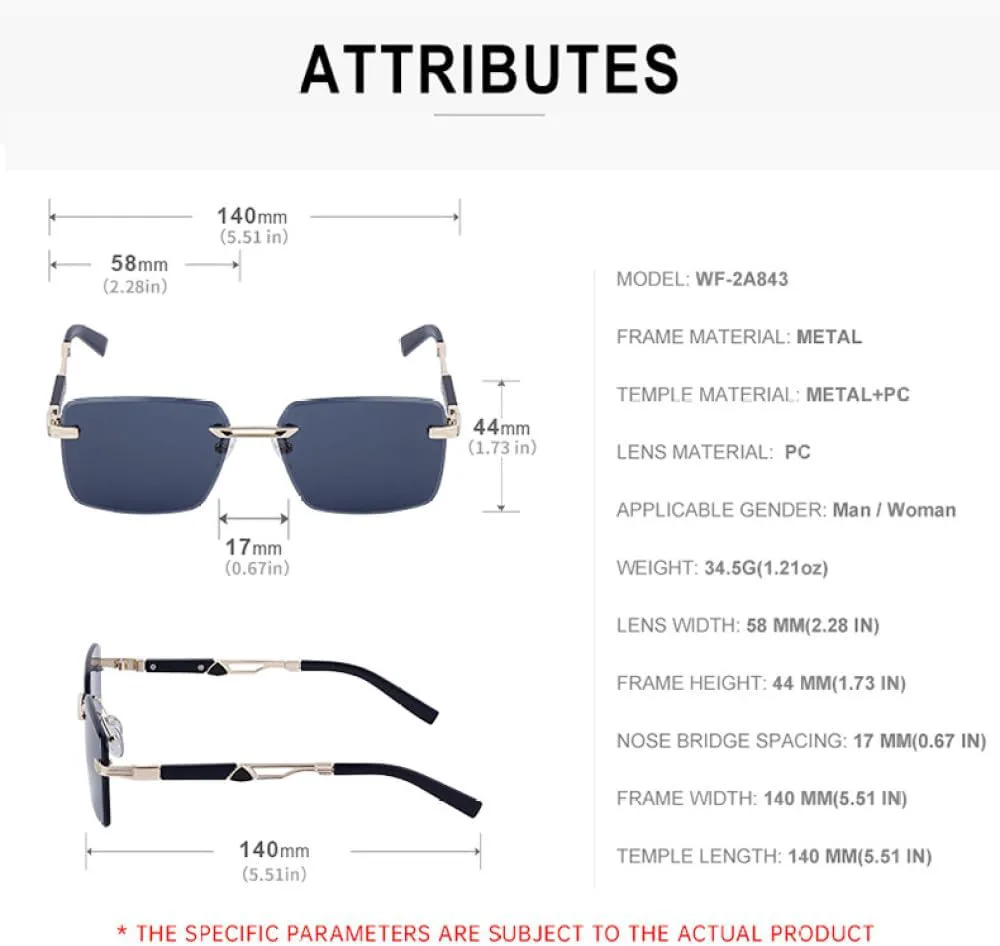 

Модные квадратные солнцезащитные очки для мужчин, солнцезащитные очки без оправы для женщин, стильные винтажные солнцезащитные очки класса люкс MTZJH, C6