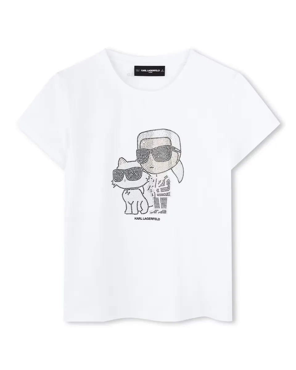 

Белая футболка с короткими рукавами для девочки Karl Lagerfeld Kids, белый