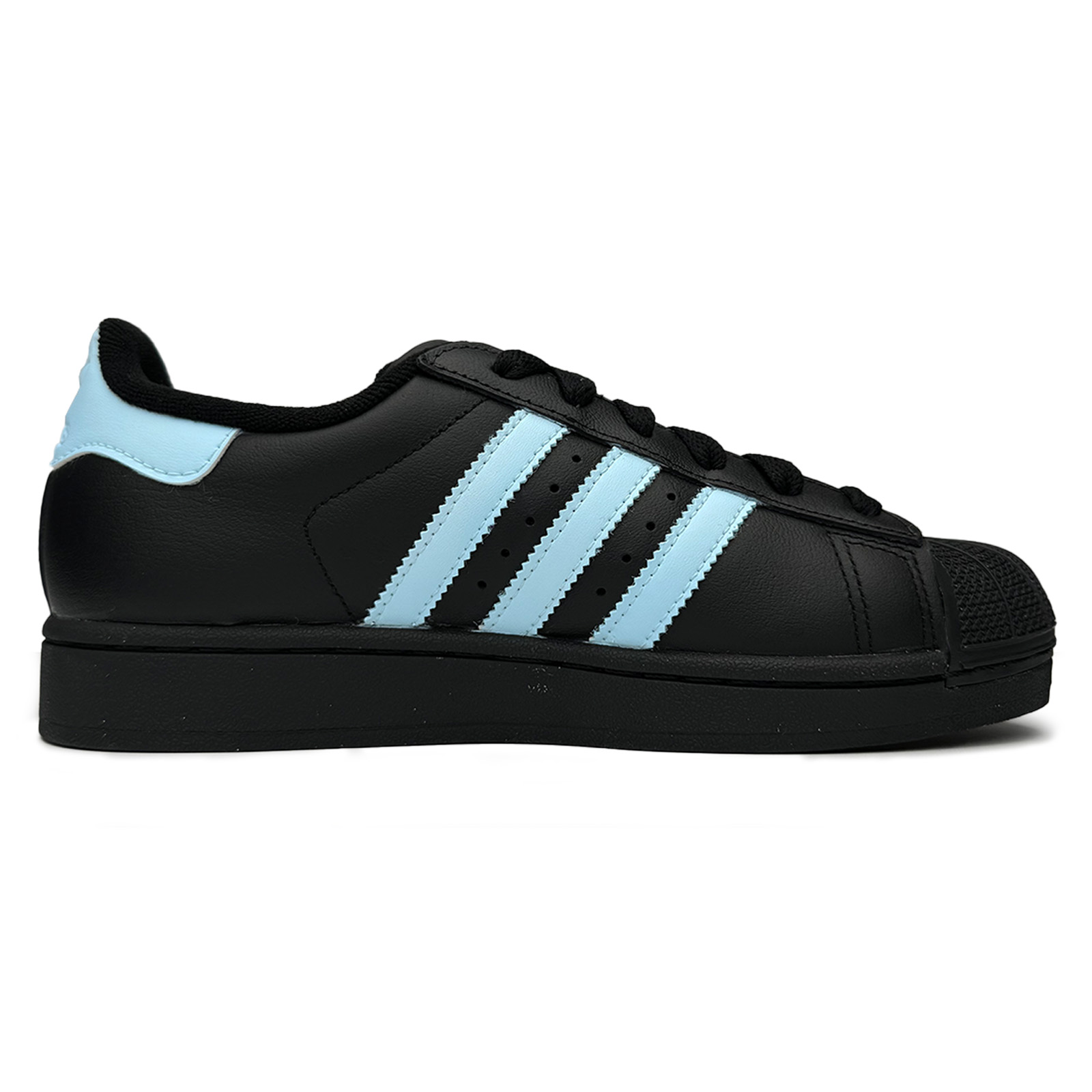 Adidas Originals Детские кроссовки для скейтбординга Superstar 2 Blue Firework, износостойкие, низкие, черные, для подростков — фото 3
