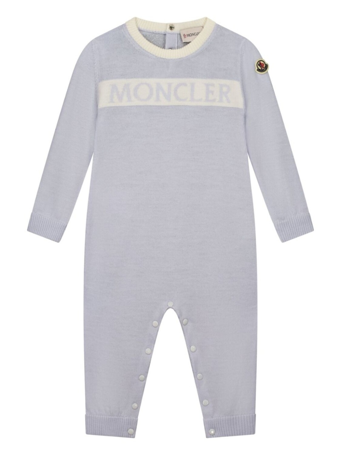 

Moncler Enfant логотип-жаккард мериносовая шерсть babygrow, синий