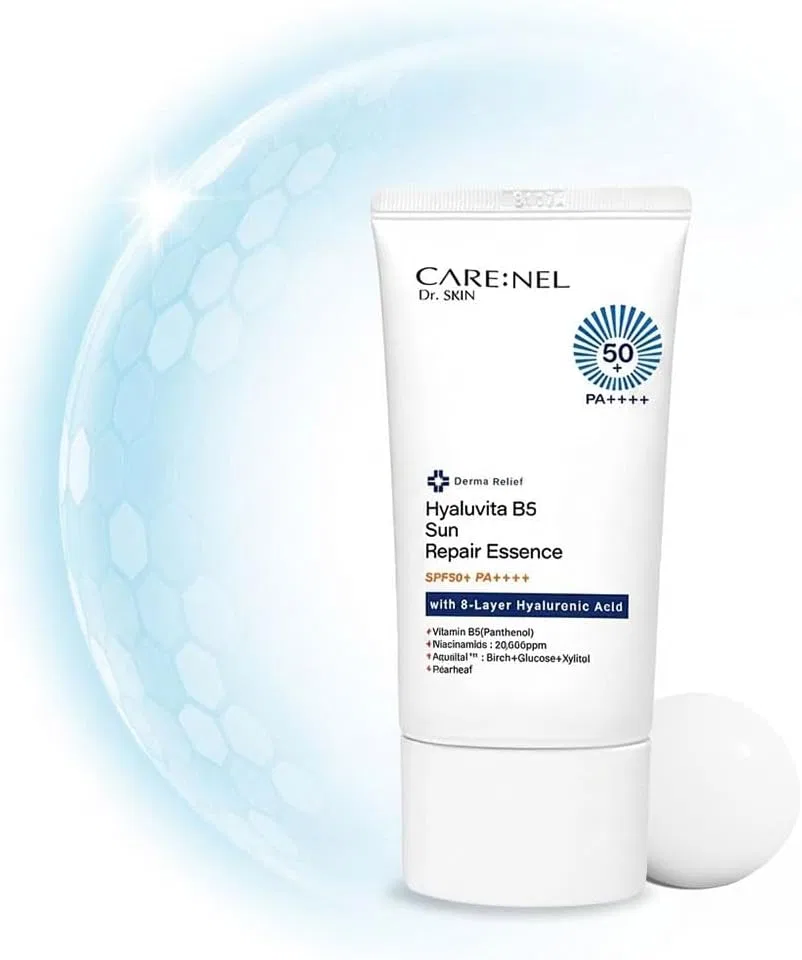 Солнцезащитная эссенция CARE:NEL Hyalvia B5 Sun Repair Essence SPF50+ PA+++, 50 мл