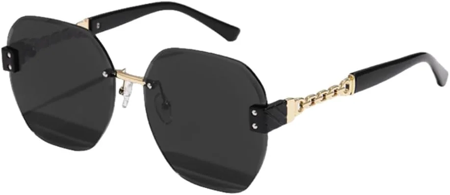 

Женские солнцезащитные очки большого размера в квадратной оправе без ободка, модные, с винтажным градиентом, защита от УФ-излучения UV400 (2027 год) MTZJH, Black