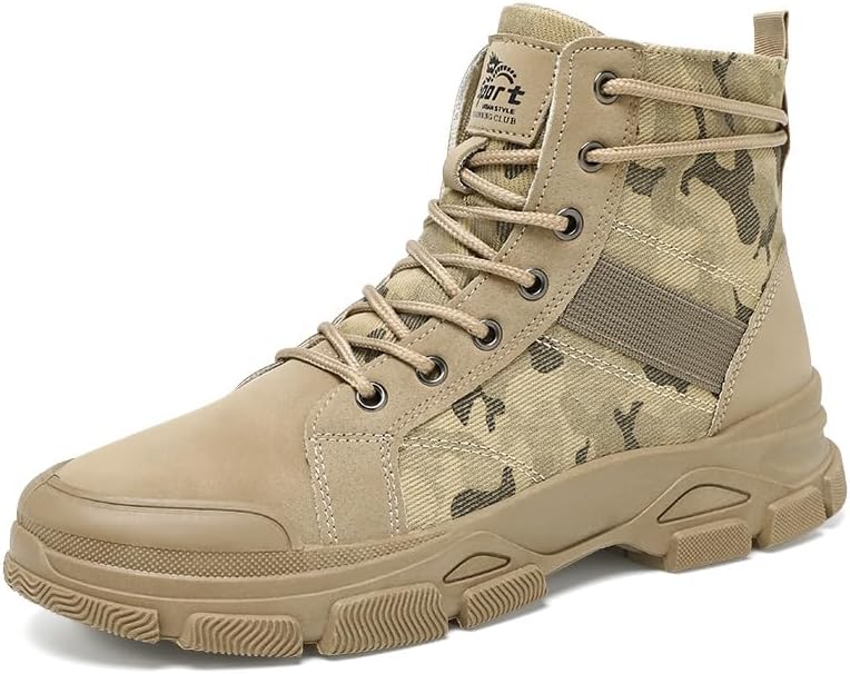 

Мужские ботинки Qacksv с середины голени, походные ботинки для активного отдыха, военные тактические ботинки для мужчин, удобные, прочные с противоскользящей подошвой, хаки