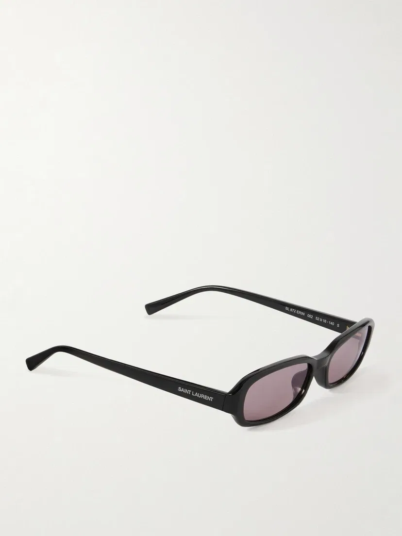 Овальные солнцезащитные очки Erin в ацетатной оправе Saint Laurent Eyewear, черный — фото 3