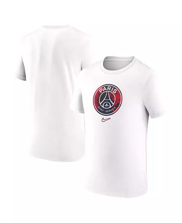 

Мужская белая футболка с гербом Paris Saint-Germain Nike, белый