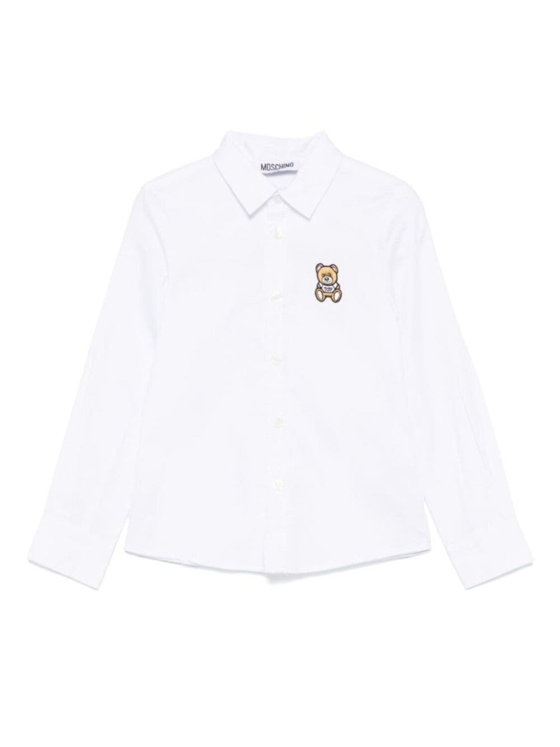 

Moschino Kids рубашка с нашивкой Leo Teddy, белый