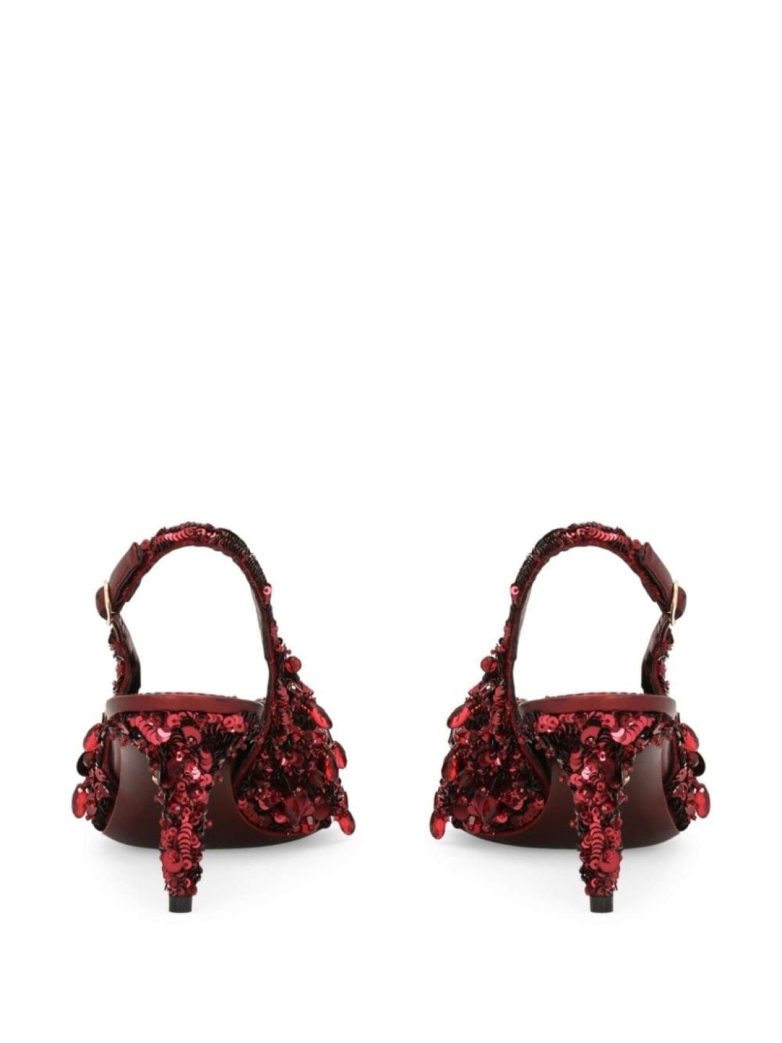 Dolce & Gabbana туфли с ремешком на пятке и кристаллами, красный — фото 3