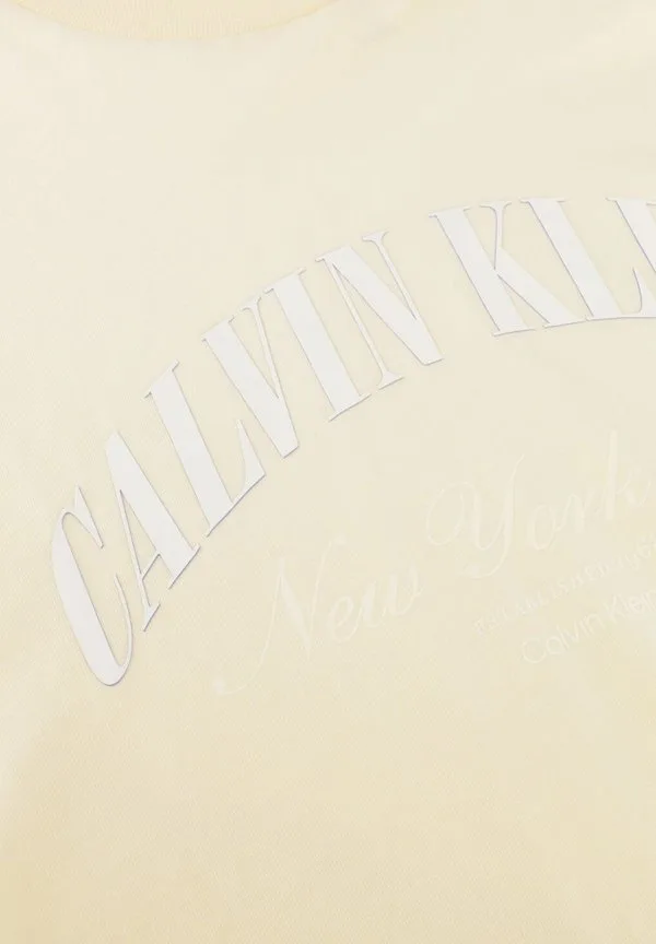 Женские топы calvin klein, короткие, свободного кроя, с принтом heritage crest. футболка Calvin Klein, Zrk Pear Sorbet — фото 3