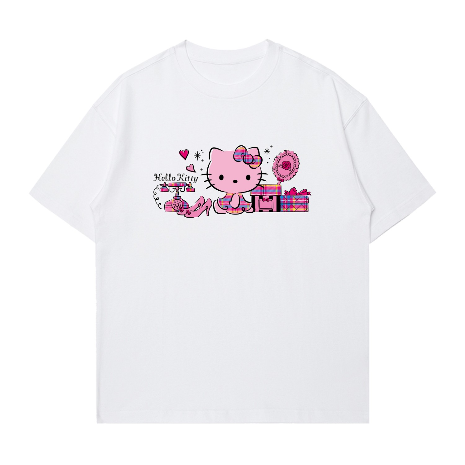 

Sanrio Футболка Hello Kitty 2025 Summer Unisex Black, White, Белый, Sanrio Футболка Hello Kitty 2025 Summer Unisex Black, White