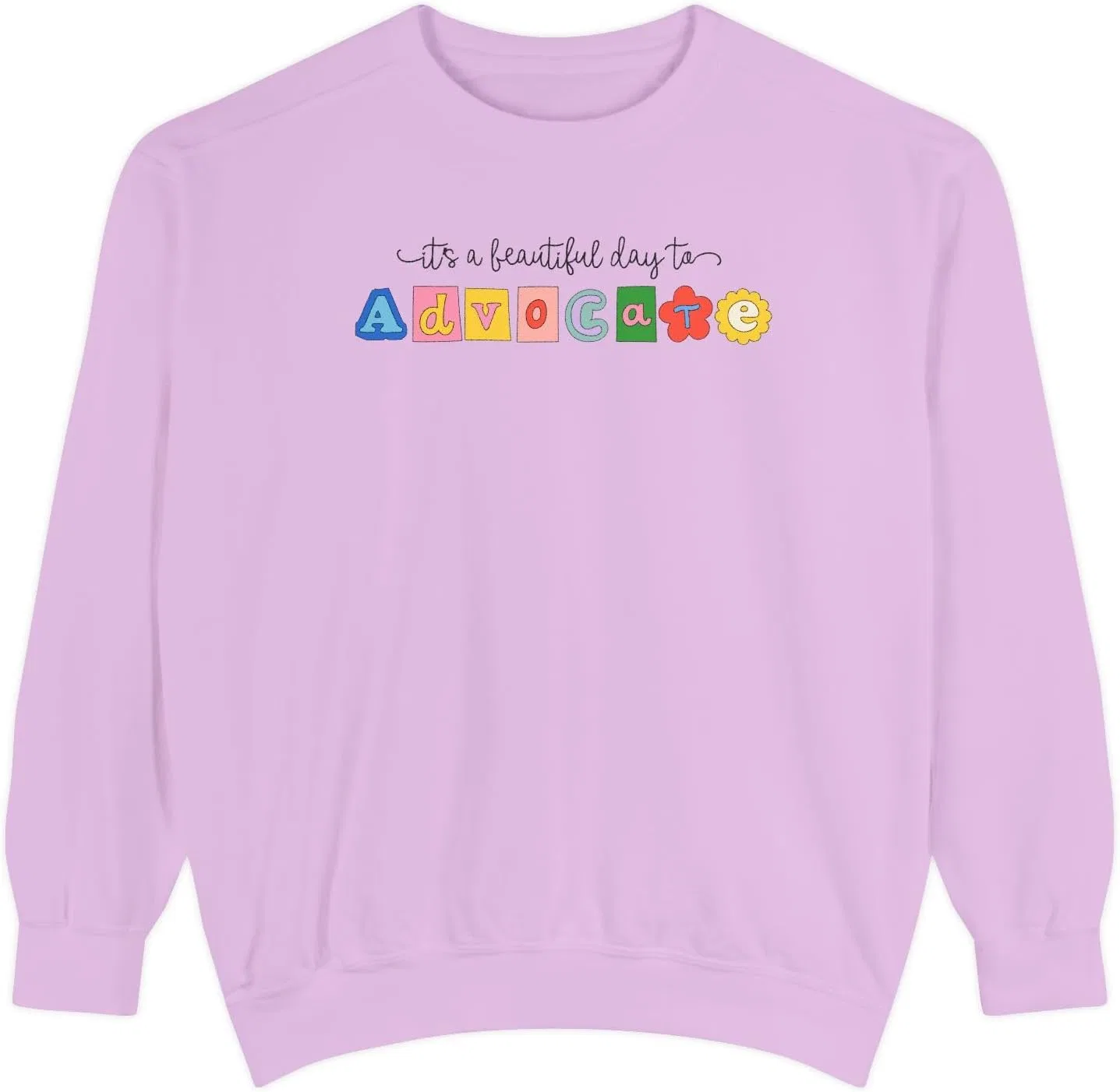 GENERIC Толстовка «Прекрасный день для защиты прав», свитшот Comfort Colors Advocacy Crewneck, одежда для пропаганды инклюзивности и защиты прав.