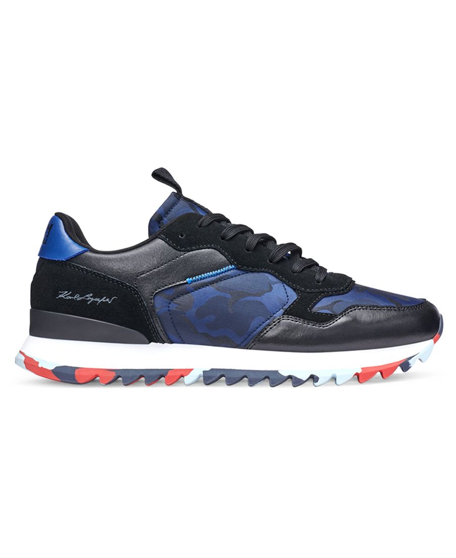 Мужские кроссовки Camo Runner с зубчатой подошвой KARL LAGERFELD PARIS, Navy — фото 2