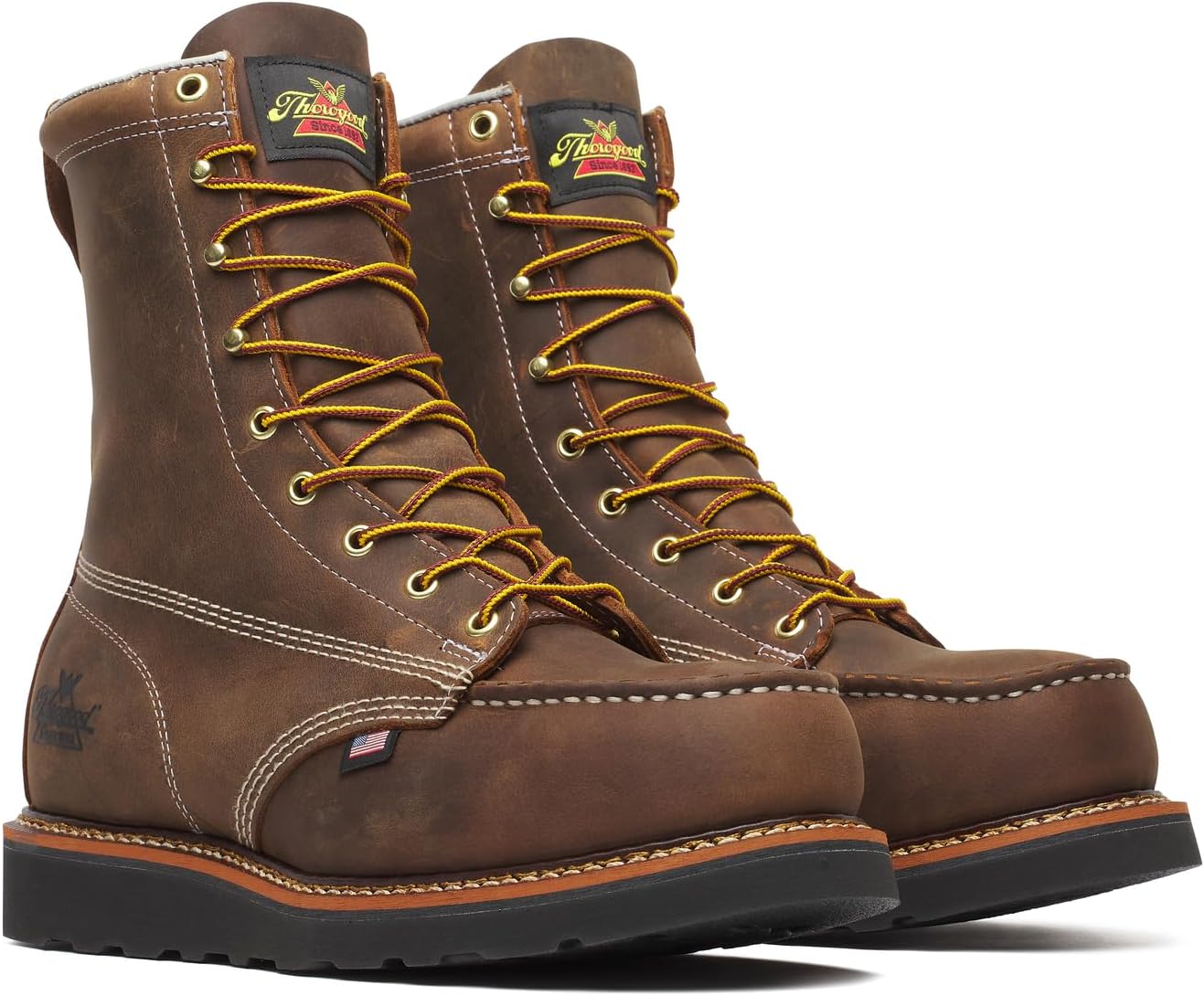 

Мужские ботинки Thorogood American Heritage - 8 сектоподошва с защищенным стальным носком, черный
