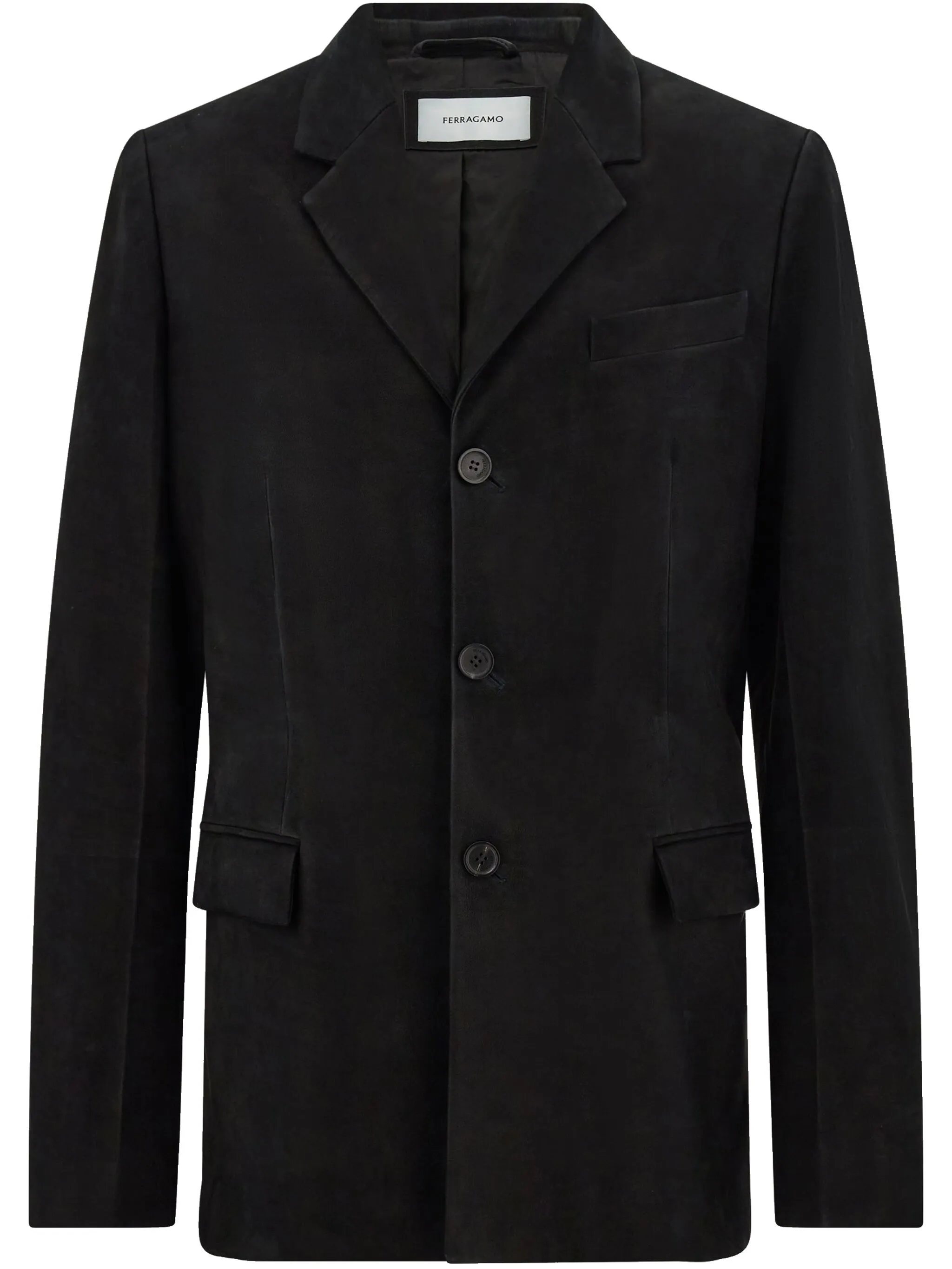 

Кожаный пиджак Ferragamo, черный