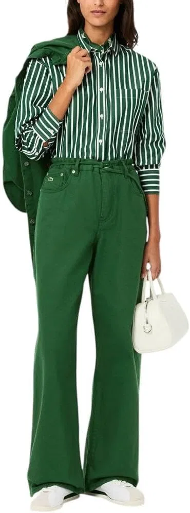 Женские джинсы Lacoste, широкого кроя, синие — фото 2