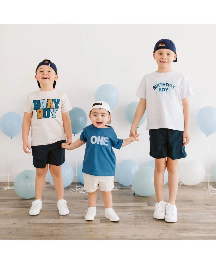 Футболка с коротким рукавом в клетку для мальчиков на день рождения Sweet Wink, пепельный — фото 4